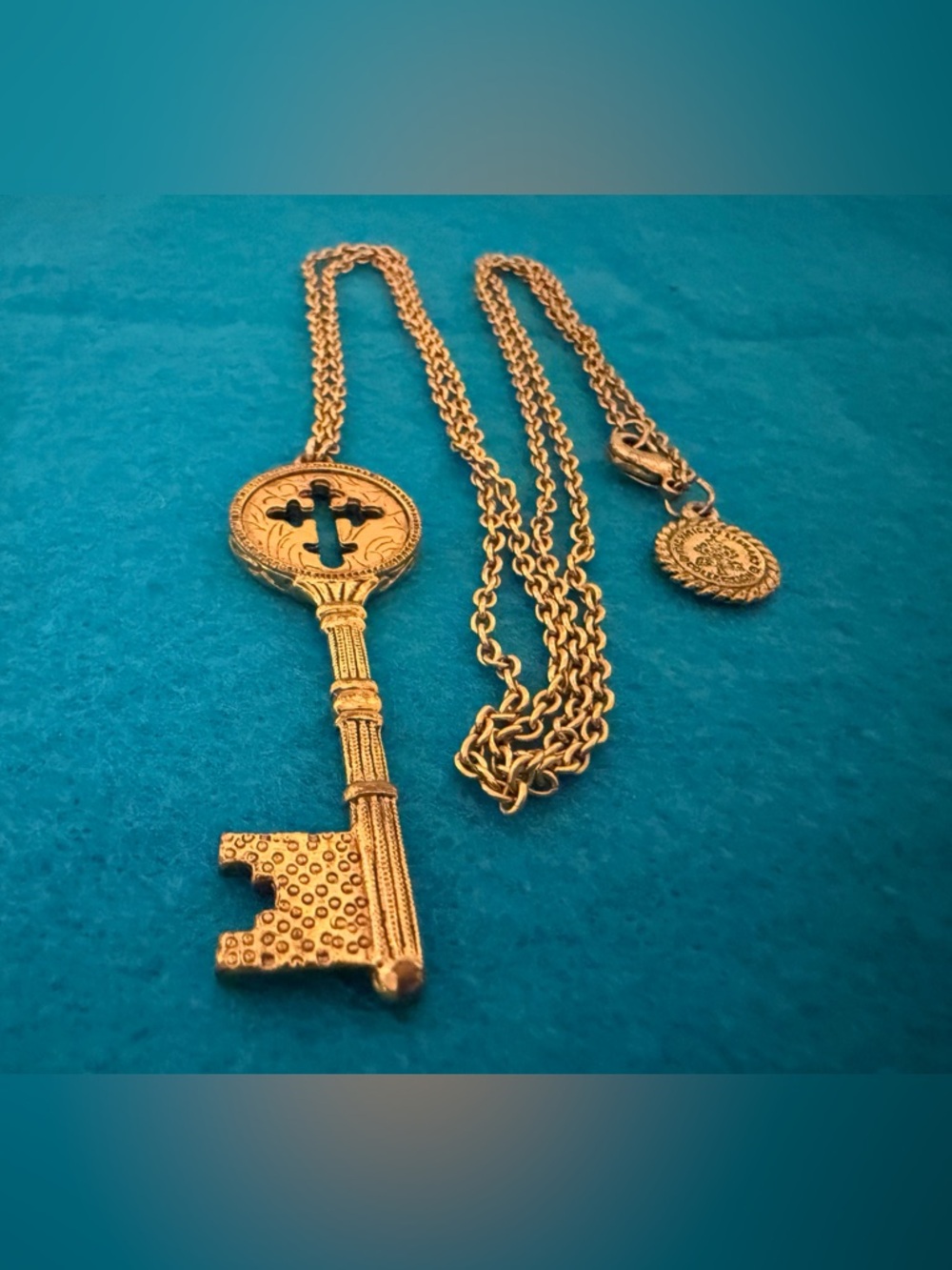 Vatican Library Collection Goldtone Key Pendant Necklace